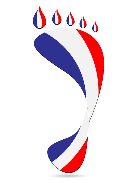รอยเท้าที่มีธงฝรั่งเศส — ภาพเวกเตอร์สต็อก