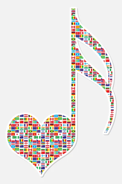 Chanson musicale dans le monde entier — Image vectorielle