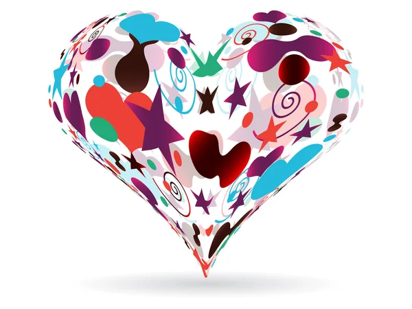 Πολύχρωμο καρδιά — Διανυσματικό Αρχείο