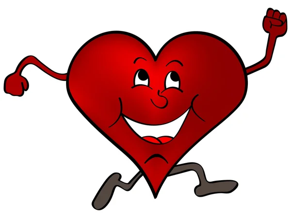 Feliz corazón rojo — Vector de stock
