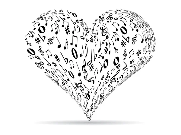 Musical heart — Stockvector