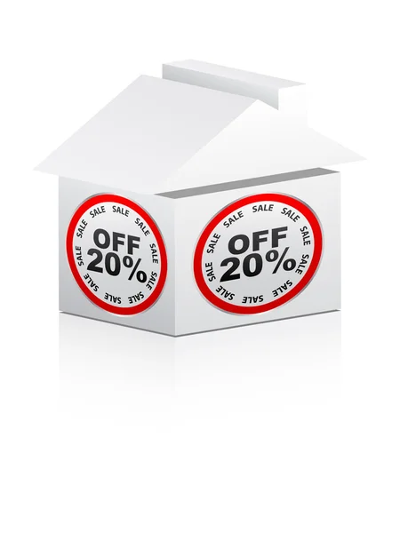 Zwanzig Prozent Rabatt für Haus — Stockvektor