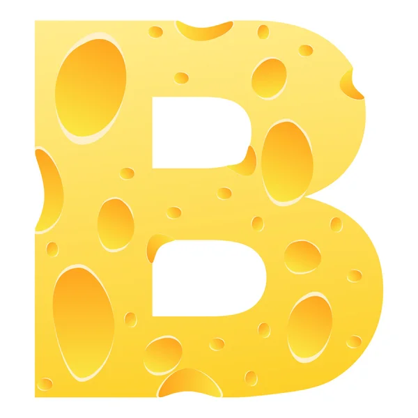 Letra b hecha de queso — Archivo Imágenes Vectoriales