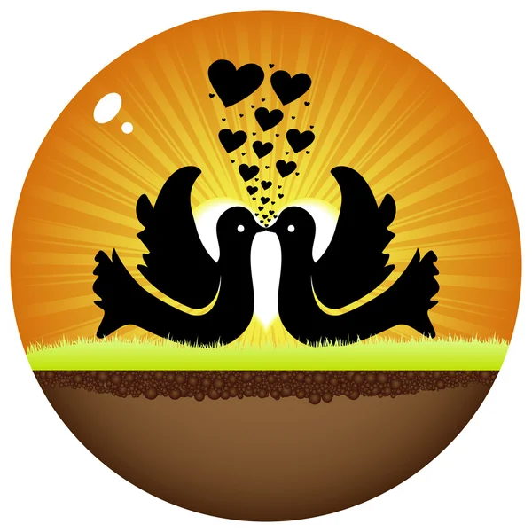 A szerelem galambok — Stock Vector