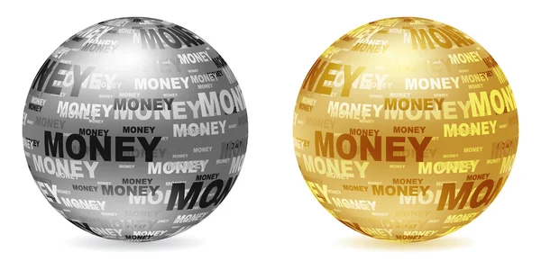 Balle de vente or et argent — Image vectorielle