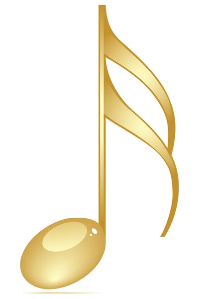 Musicalnote cor dourada — Vetor de Stock