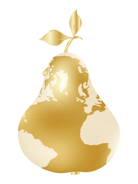 Golden pear — Stock Vector