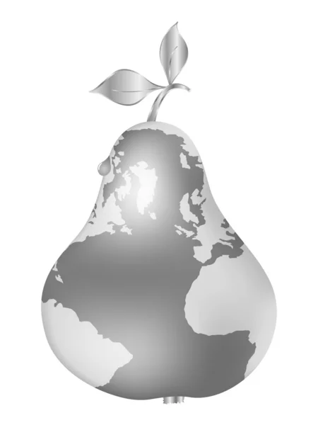 Silver pear — Stock Vector