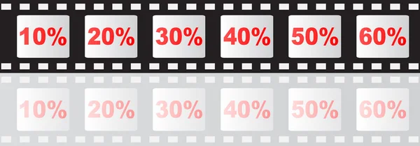 Фильмполоса с процентами — стоковый вектор