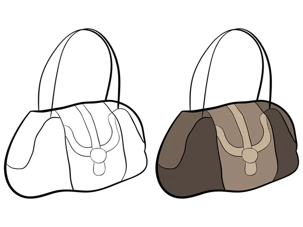 Kvinnans handväska i läder — Stock vektor