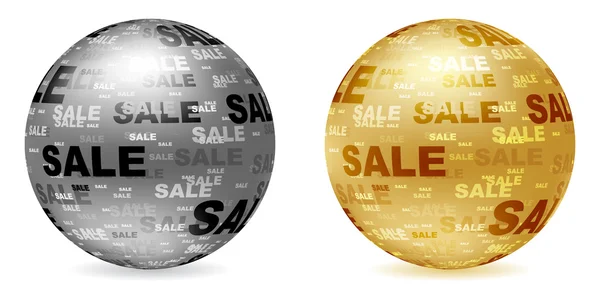 Altın ve gümüş satış topu — Stok Vektör