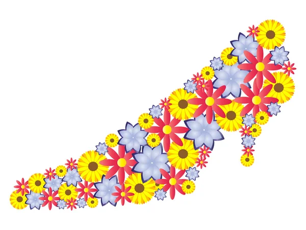 Schoen gemaakt van bloemen — Stockvector