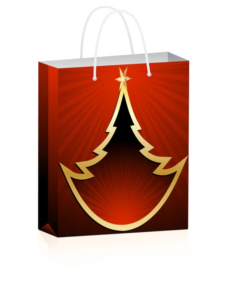 Christmas shopping bag — Stock Vector
