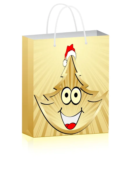 Christmas shopping bag — Stock Vector