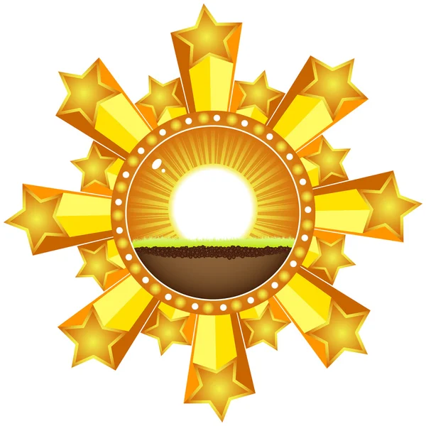 太陽のバナー — ストックベクタ