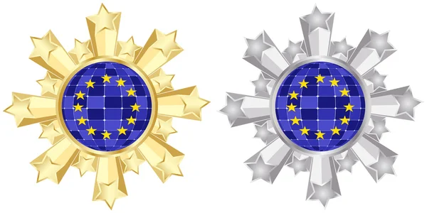Ευρωπαϊκή σημαία πανό — Διανυσματικό Αρχείο