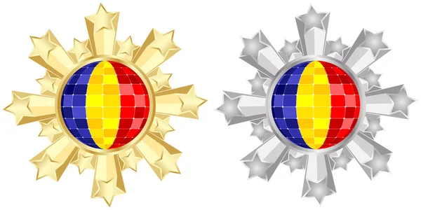 罗马尼亚国旗旗帜 — 图库矢量图片