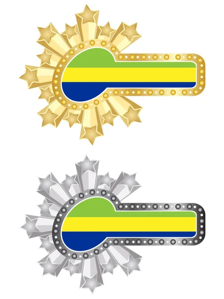 Gabon afiş bayrağı — Stok Vektör