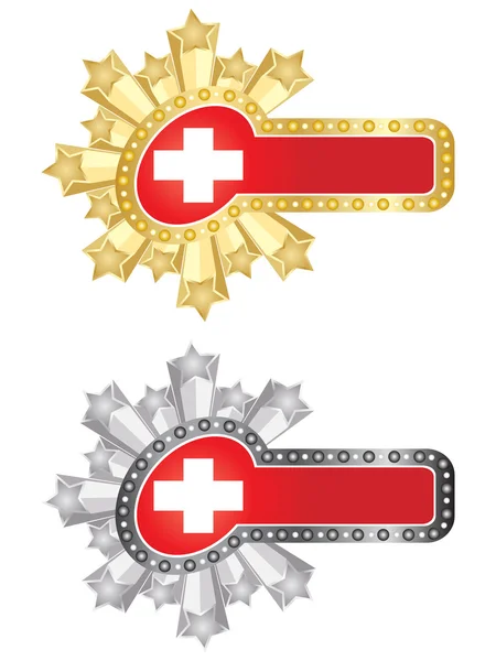 国旗的瑞士横幅 — 图库矢量图片
