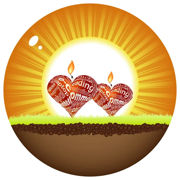 Candle hearts — Stock Vector