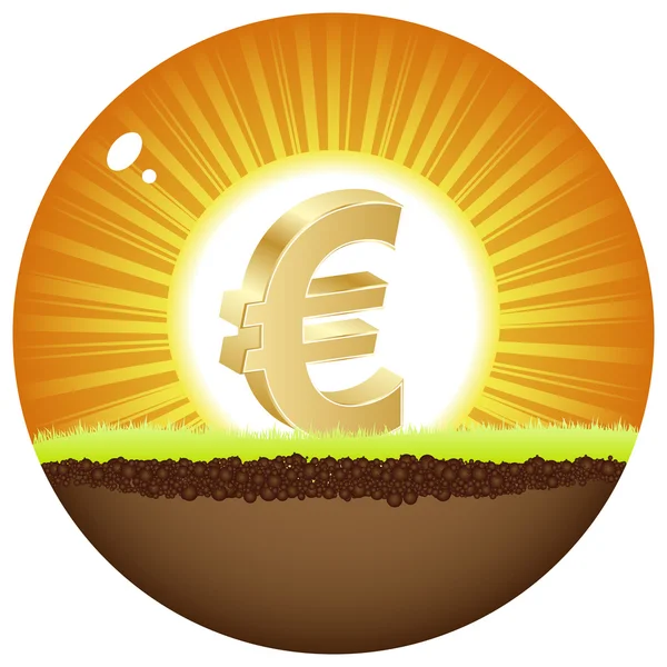 Widok euro w słońcu — Wektor stockowy