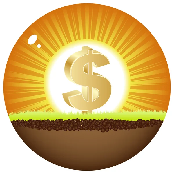 Dolar widok w słońcu — Wektor stockowy