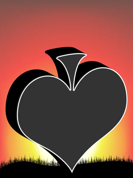 Poker element - hjärta — Stock vektor