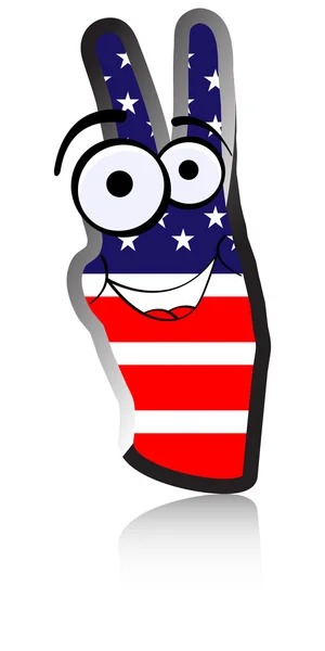 미국 국기와 승리의 손 — 스톡 벡터