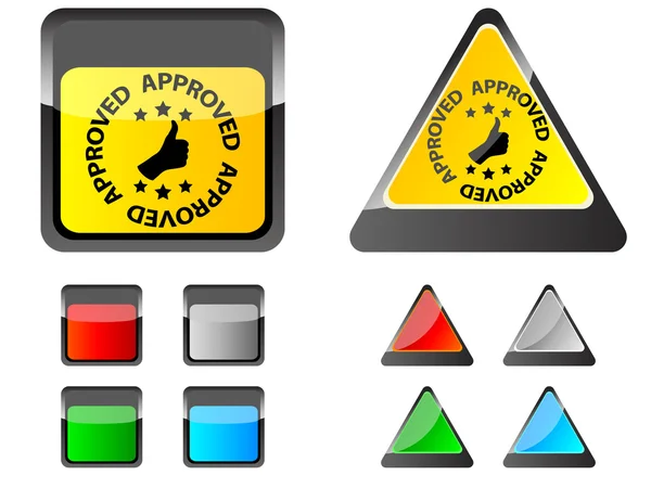 Approved buttons — Stock Vector