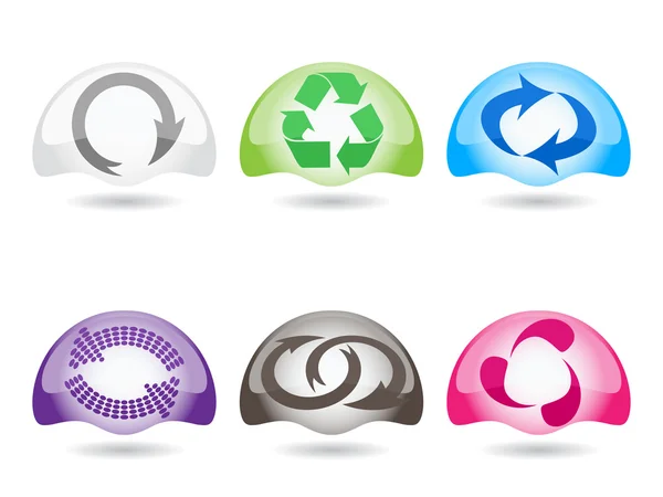 Recycling buttons — Stock Vector