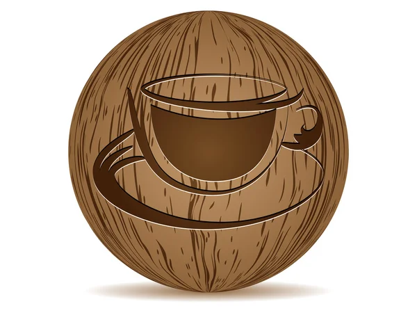 Przycisk filiżanka kawy — Wektor stockowy