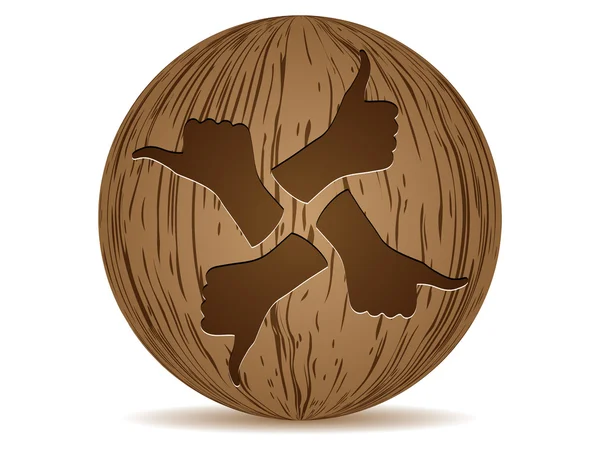 Ok wooden ball — Stock Vector