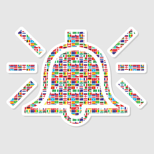Harang ikon a világ zászlók — Stock Vector