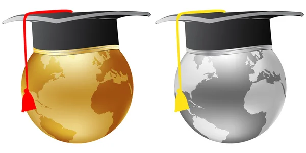 Monde métallique globe graduation — Image vectorielle