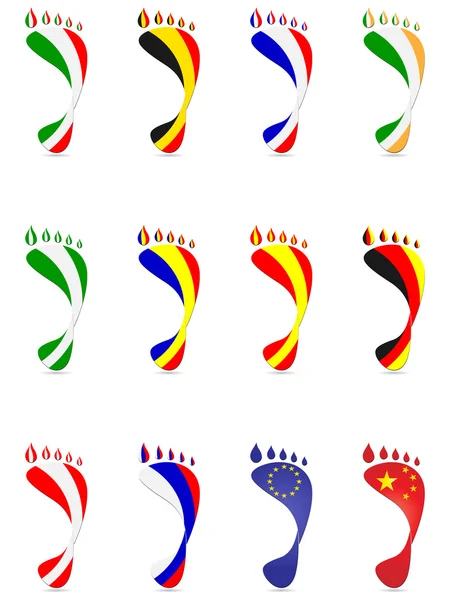 Footprint flags Vector Graphics