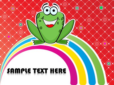 colorful background with frog clipart