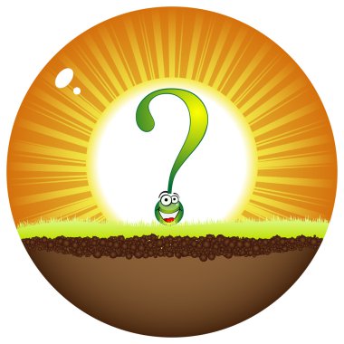 sunshine label with question mark clipart