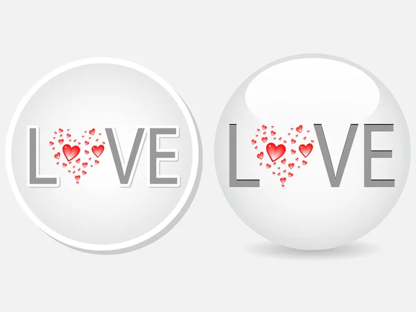 愛のボタン — ストックベクタ