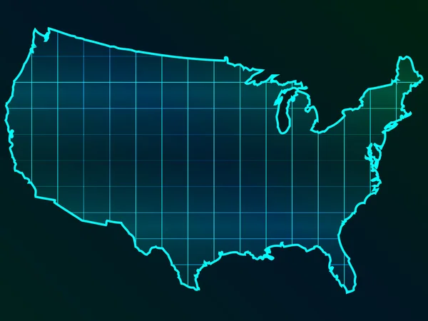 Americká mapa — Stockový vektor