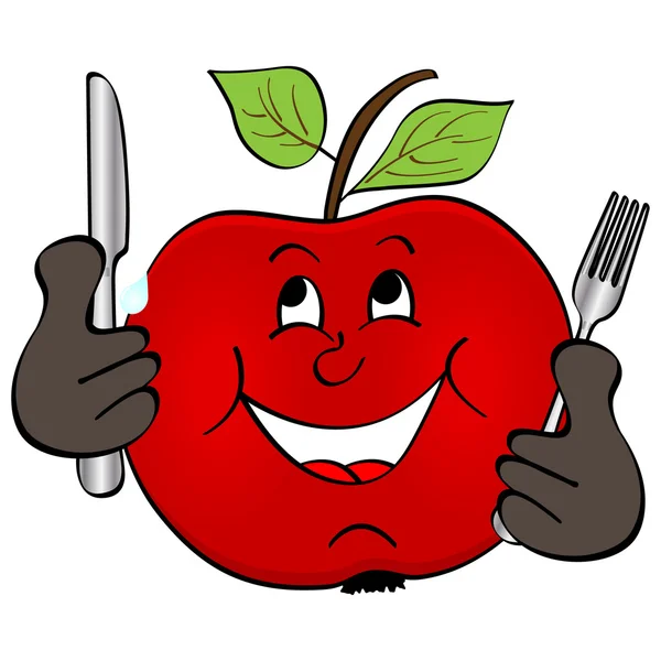 Rødt eple – stockvektor