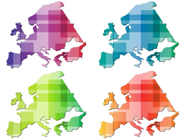 Mapa europeu —  Vetores de Stock