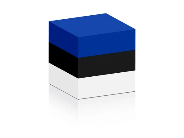 Estonia flag on box — Stok Vektör