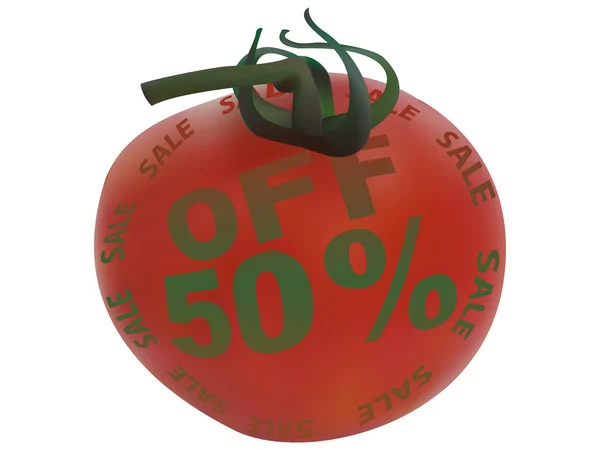 トマトに対する 50% 割引 — ストックベクタ