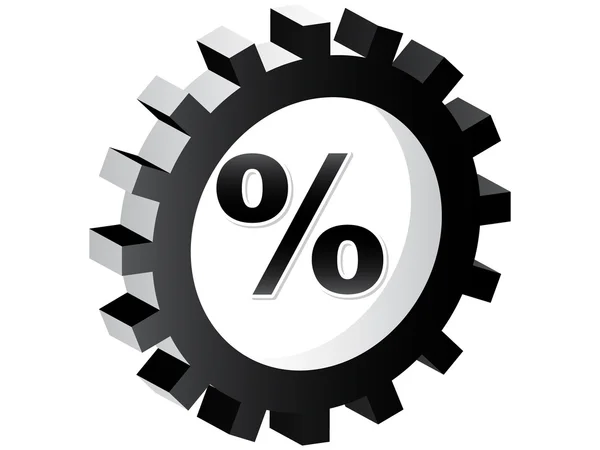 Botão web com por cento sobre ele — Vetor de Stock