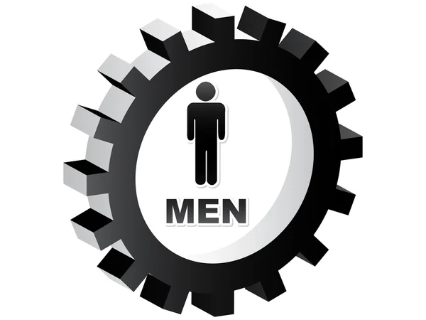 Mannen wc etiket — Stockvector