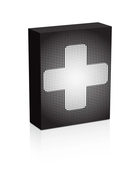 Icona del segno di aiuto sulla scatola — Vettoriale Stock