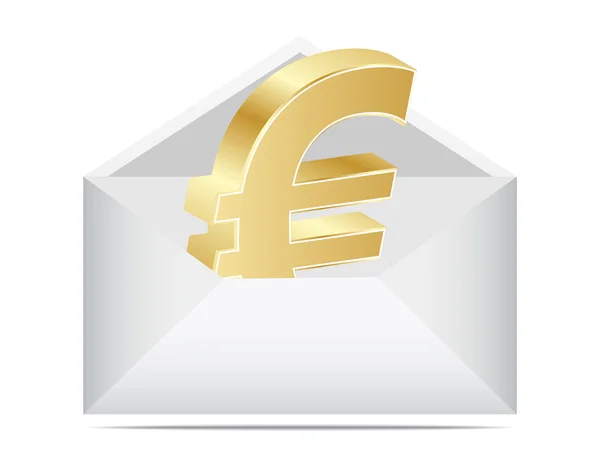 Lettera con euro — Vettoriale Stock