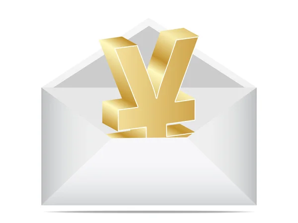 Carta con yen — Vector de stock