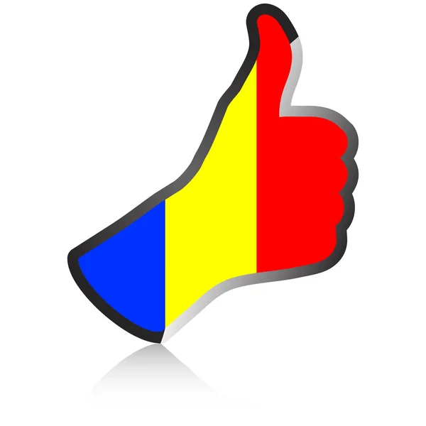 Rumänische Hand gibt ok — Stockvektor