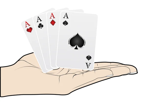 Poker hand — Stock Vector
